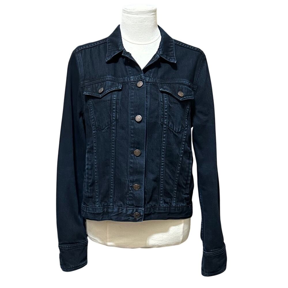 rag & bone JEAN Black Coal Denim Trucker Jacket Women's Medium